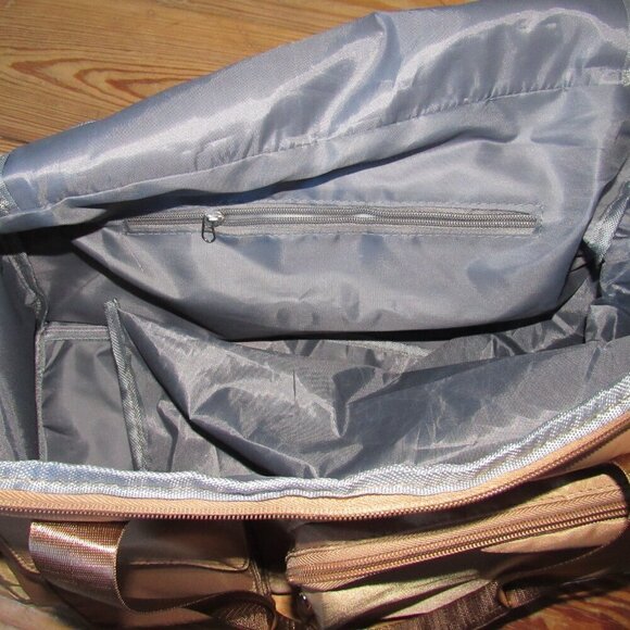 Beige Zuomanni Duffle Bag Multiple Pockets Shoe Compartment - Picture 7 of 11